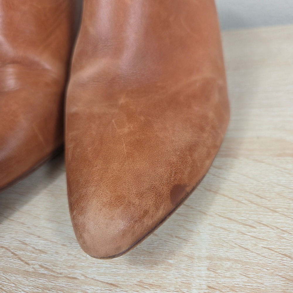 ABLE Brown Leather Pointed Toe Heeled Mules Women's 10 Made in Brazil - Picture 3 of 15